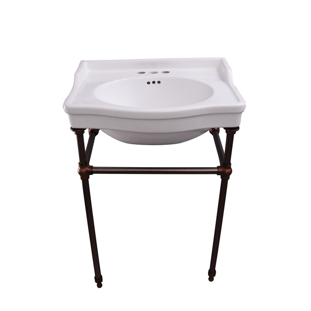 Cali 24" Console Sink with Brass Stand
