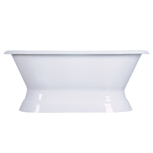 Cromwell 66" Cast Iron Double Roll Top Tub on Base