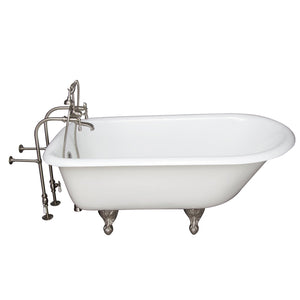 Brocton 65″ Cast Iron Roll Top Tub Kit – Brushed Nickel Accessories