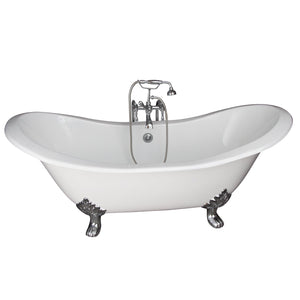 Marshall 72″ Cast Iron Double Slipper Tub Kit – Polished Chrome Accessories