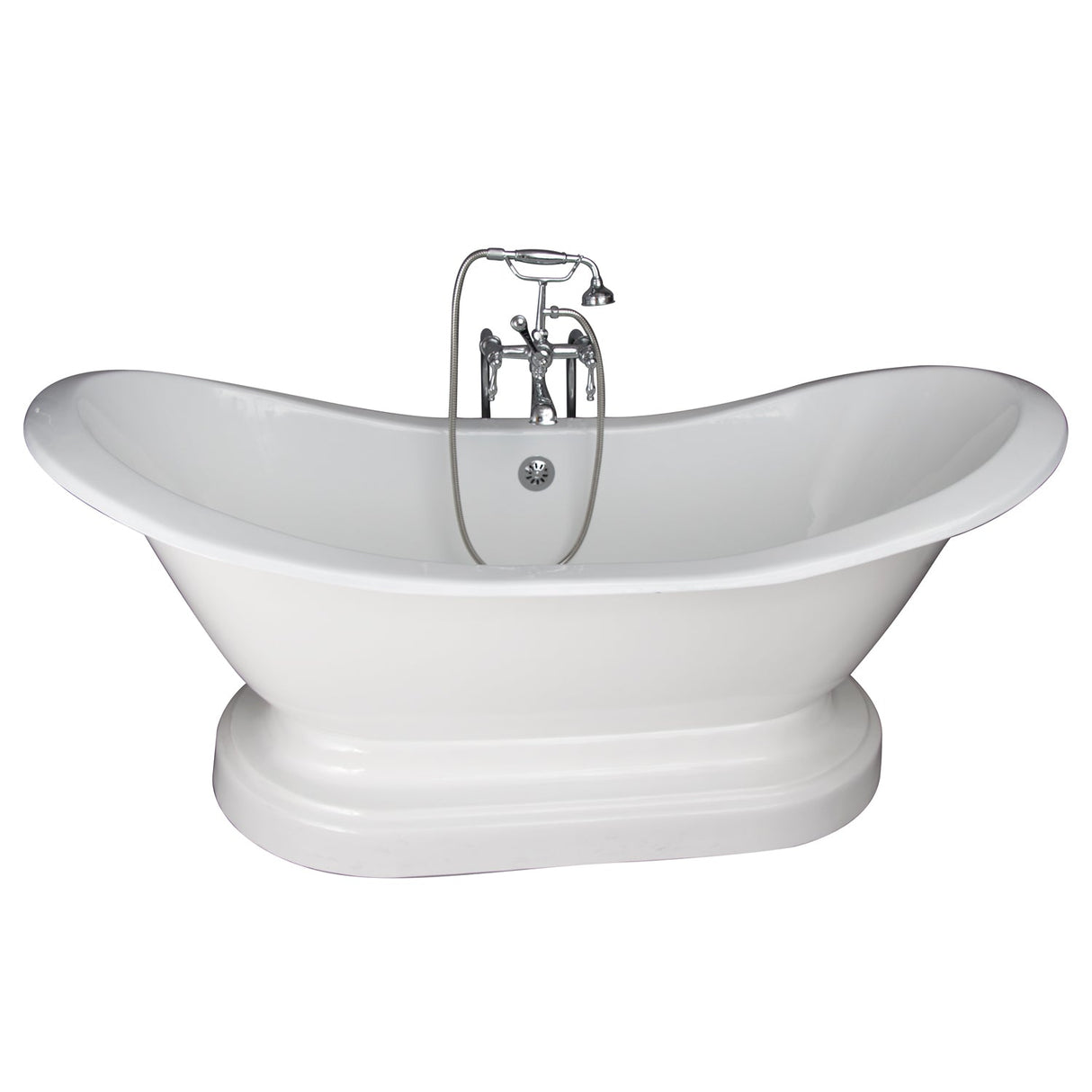 Marshall 72" Cast Iron Double Slipper Tub Kit-Polished Chrome Accessories