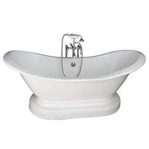 Marshall 72" Cast Iron Double Slipper Tub Kit-Polished Chrome Accessories