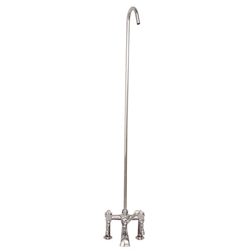 Tub Rim-Mounted Filler with Diverter and Riser