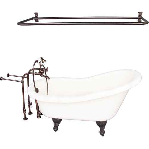 Fillmore 60″ Acrylic Slipper Tub Kit in Bisque – Oil Rubbed Bronze Accessories