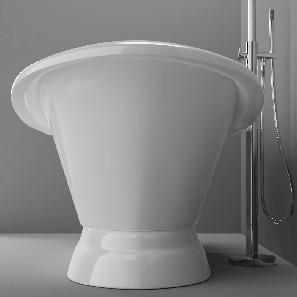 Marshall 72" Cast Iron Double Slipper Tub on Base