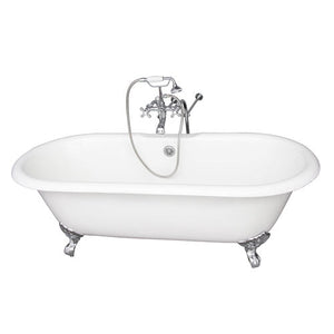 Duet 67″ Cast Iron Double Roll Top Tub Kit – Polished Chrome Accessories