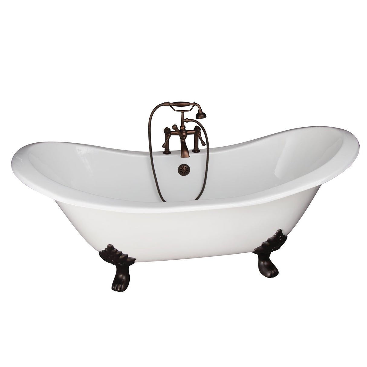 Marshall 72″ Cast Iron Double Slipper Tub Kit – Oil Rubbed Bronze Accessories