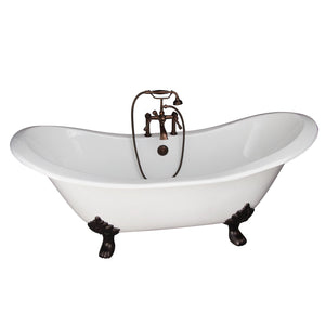 Marshall 72″ Cast Iron Double Slipper Tub Kit – Oil Rubbed Bronze Accessories
