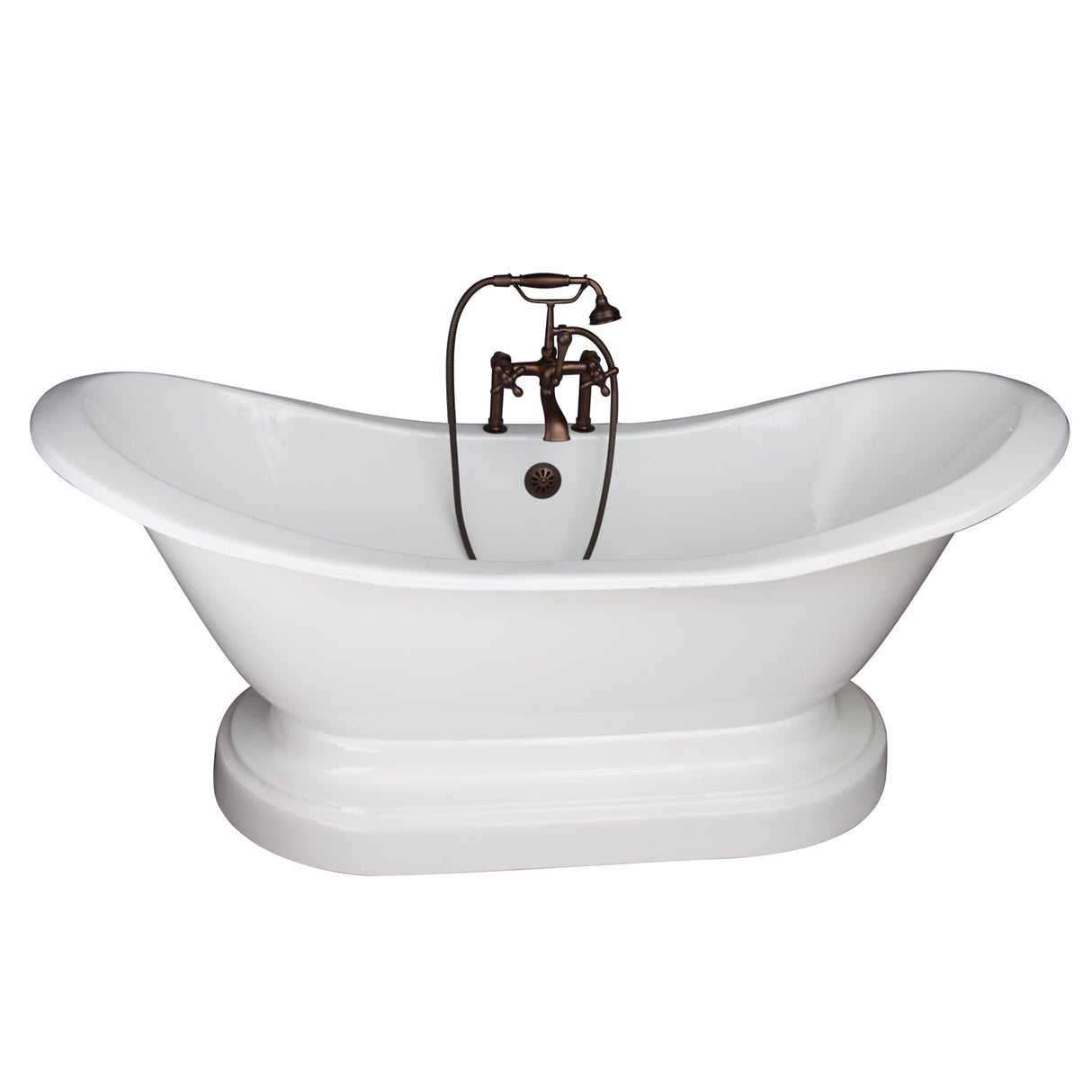 Marshall 72″ Cast Iron Double Slipper Tub Kit – Oil Rubbed Bronze Accessories