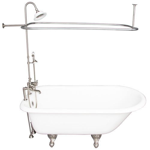Cadmus 67″ Cast Iron Roll Top Tub Kit – Brushed Nickel Accessories