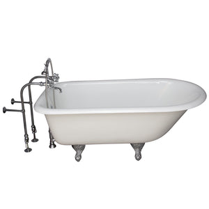 Antonio 55" Cast Iron Roll Top Tub Kit-Polished Chrome Accessories