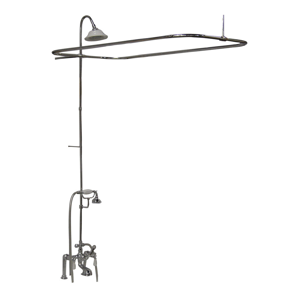 Imogene 67″ Acrylic Slipper Tub Kit in White – Polished Chrome Accessories