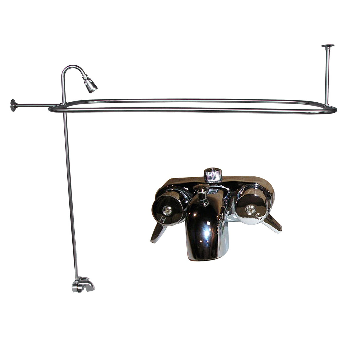 Andover 60″ Acrylic Roll Top Tub Kit in White – Polished Chrome Accessories