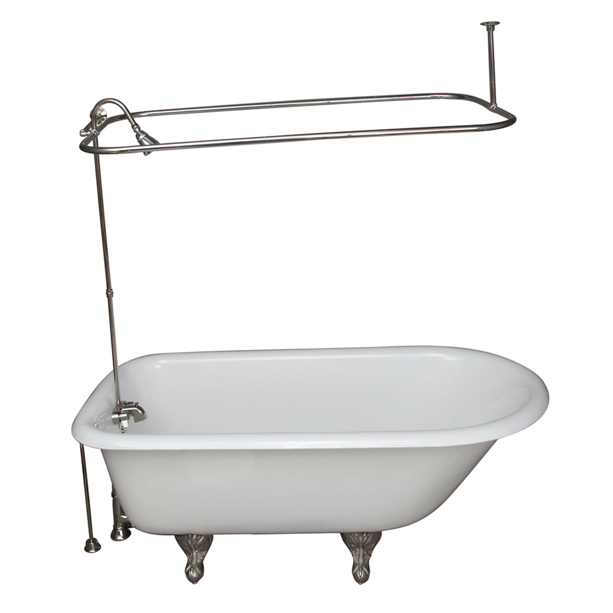 Brocton 65″ Cast Iron Roll Top Tub Kit – Polished Nickel Accessories