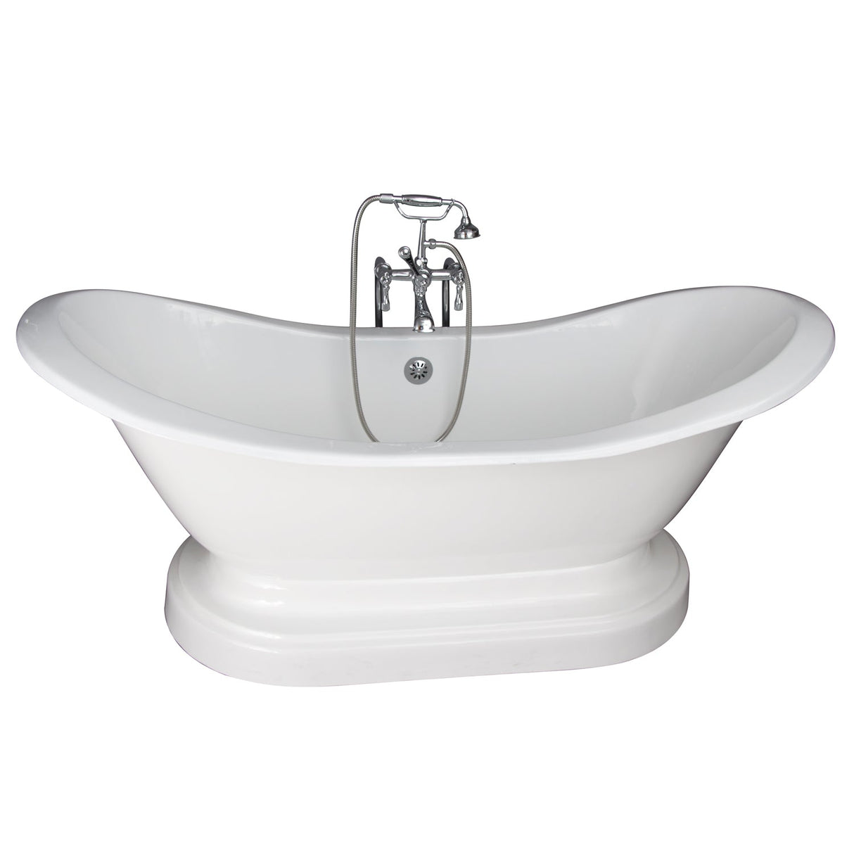 Marshall 72″ Cast Iron Double Slipper Tub Kit – Polished Chrome Accessories