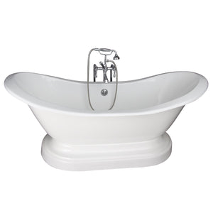 Marshall 72″ Cast Iron Double Slipper Tub Kit – Polished Chrome Accessories