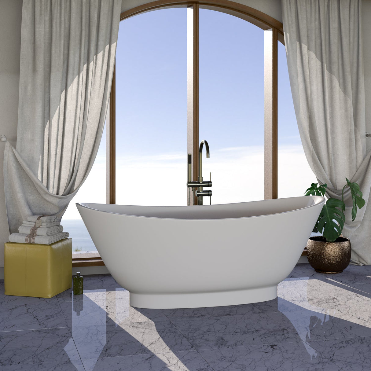 Normandy 70" Acrylic Double Slipper Tub
