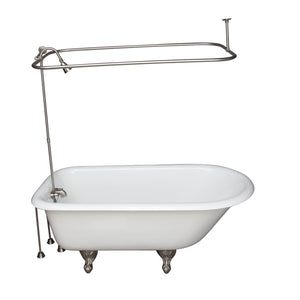 Antonio 55" Cast Iron Roll Top Tub Kit-Brushed Nickel Accessories