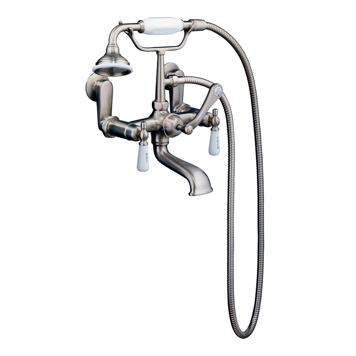 Estelle 60″ Acrylic Slipper Tub Kit in White – Brushed Nickel Accessories