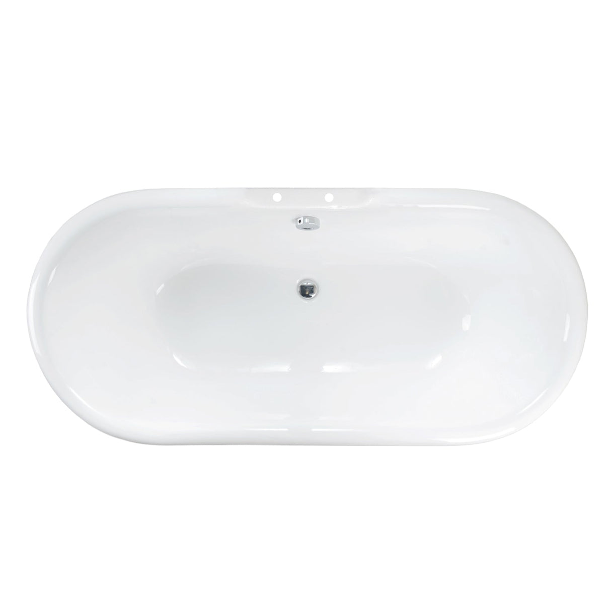Columbus 61" Cast Iron Double Roll Top Tub Kit-Brushed Nickel Accessories