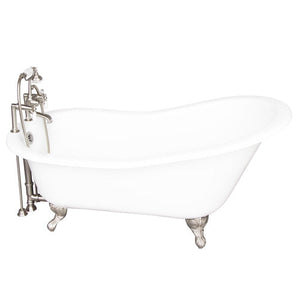 Icarus 67″ Cast Iron Slipper Tub Kit – Brushed Nickel Accessories
