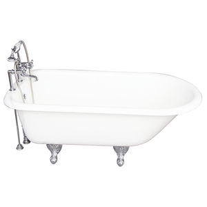 Cadmus 67″ Cast Iron Roll Top Tub Kit – Polished Chrome Accessories