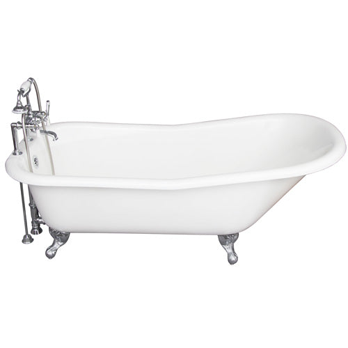 Icarus 67″ Cast Iron Slipper Tub Kit – Polished Chrome Accessories