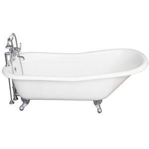 Icarus 67″ Cast Iron Slipper Tub Kit – Polished Chrome Accessories