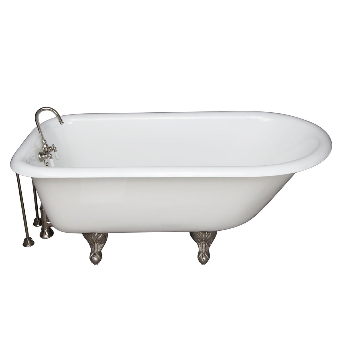Brocton 65″ Cast Iron Roll Top Tub Kit – Polished Nickel Accessories