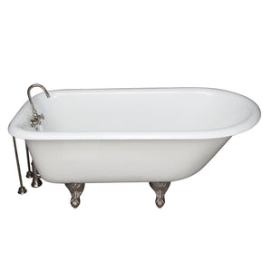Brocton 65″ Cast Iron Roll Top Tub Kit – Polished Nickel Accessories