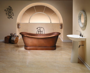 Carwyn 72″ Copper Bateau Double Slipper Tub