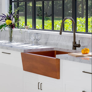 Grecia Single Bowl Copper Apron-Front Sink