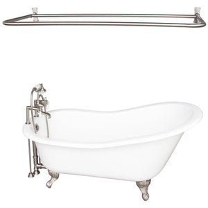 Icarus 67″ Cast Iron Slipper Tub Kit – Brushed Nickel Accessories