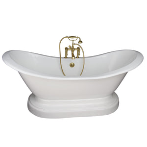 Marshall 72″ Cast Iron Double Slipper Tub Kit – Polished Brass Accessories