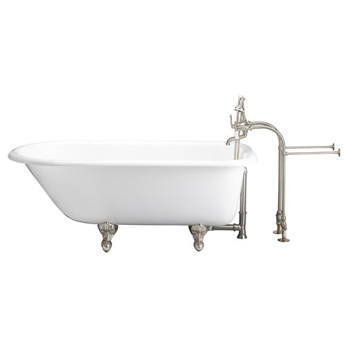 Brocton 65″ Cast Iron Roll Top Tub Kit – Brushed Nickel Accessories