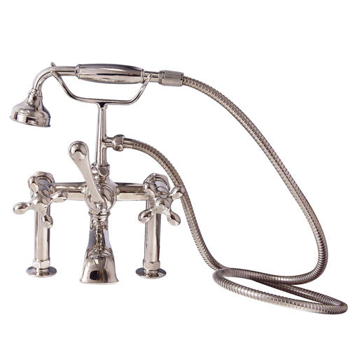 Tub Rim-Mounted Filler with Hand-Held Shower
