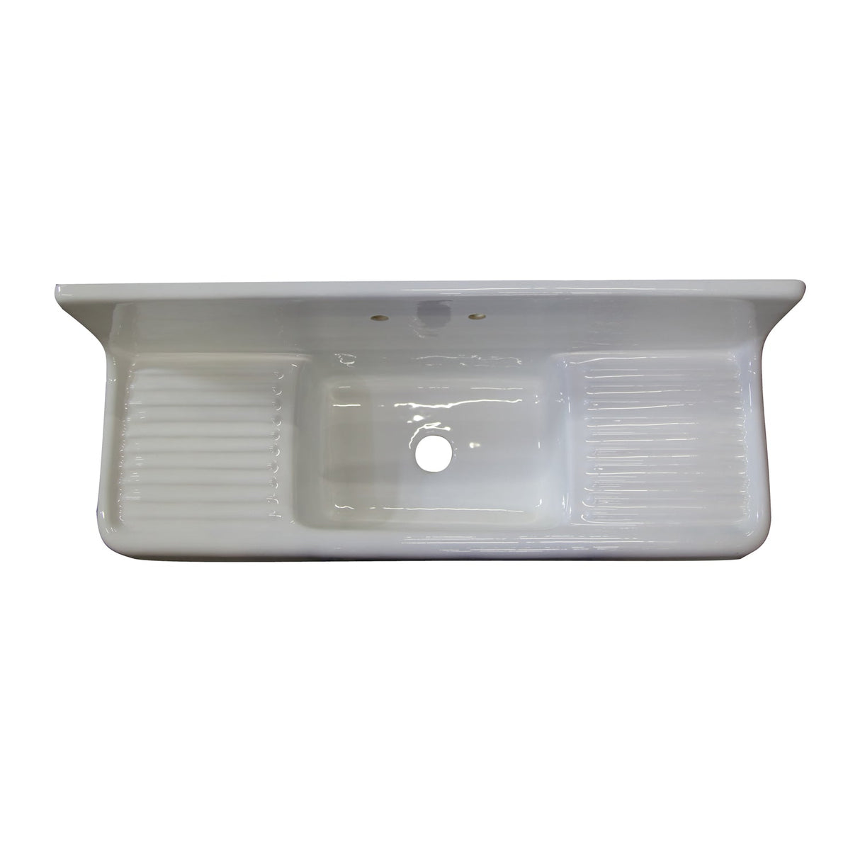 Alma 60" Cast Iron Wall-Hung Kitchen Sink with Drainboard