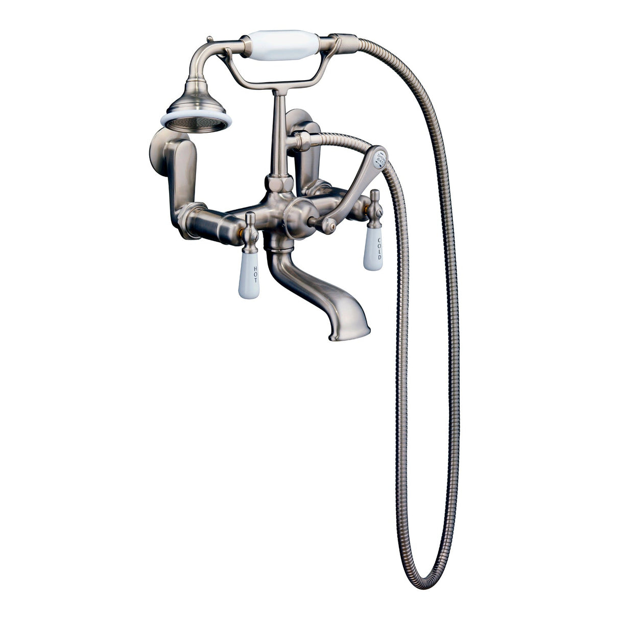 Brocton 65″ Cast Iron Roll Top Tub Kit – Brushed Nickel Accessories