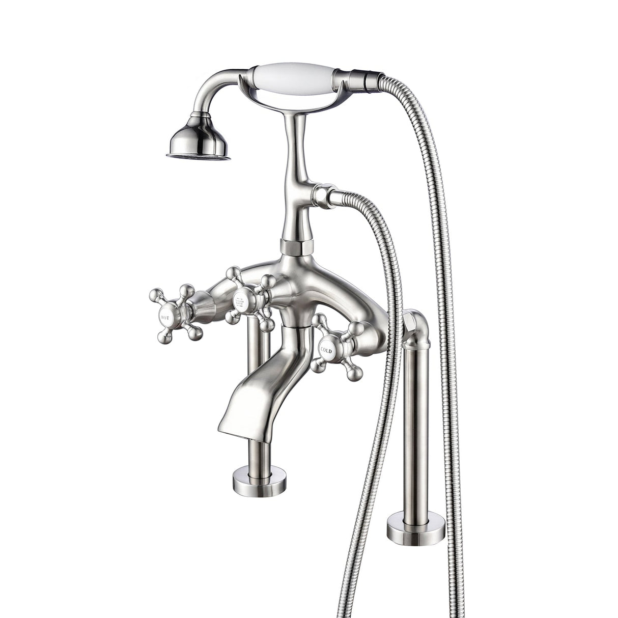 Tub Rim-Mounted Filler with Diverter