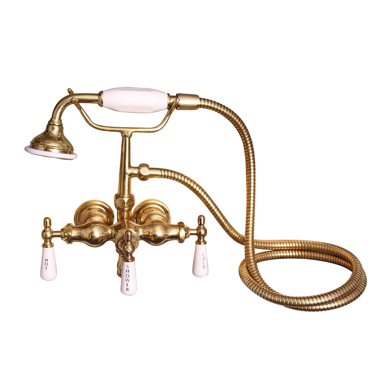 Bartlett 60" Cast Iron Roll Top Tub Kit-Polished Brass Accessories