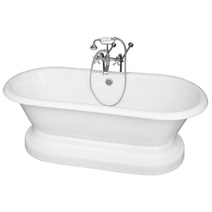 Columbus 61″ Cast Iron Double Roll Top Tub Kit – Polished Chrome Accessories