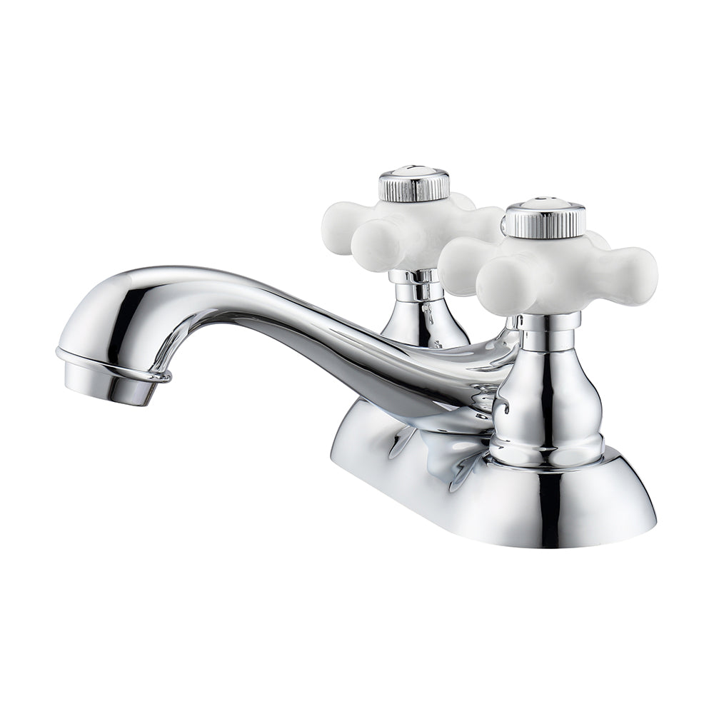 Donata 4" Centerset Lavatory Faucet with Porcelain Cross Handles