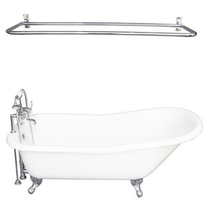 Icarus 67″ Cast Iron Slipper Tub Kit – Polished Chrome Accessories