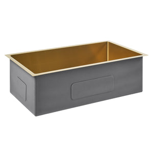 Fabyan 32" Single Bowl Gold Stainless Kitchen Sink