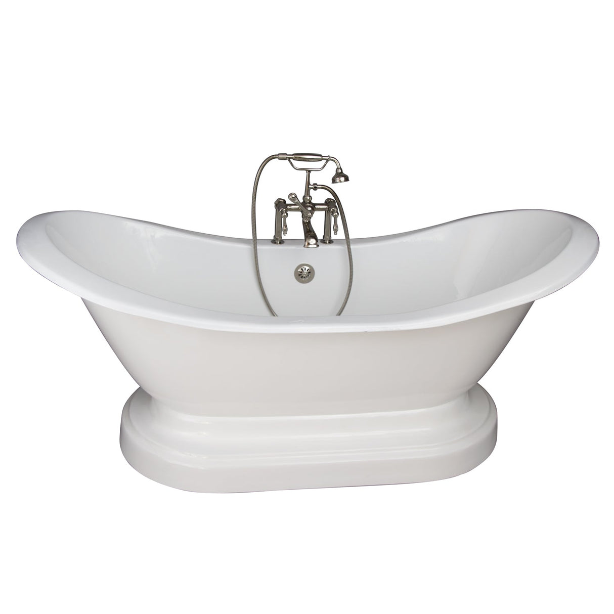 Marshall 72″ Cast Iron Double Slipper Tub Kit – Polished Nickel Accessories