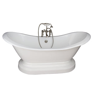 Marshall 72″ Cast Iron Double Slipper Tub Kit – Polished Nickel Accessories