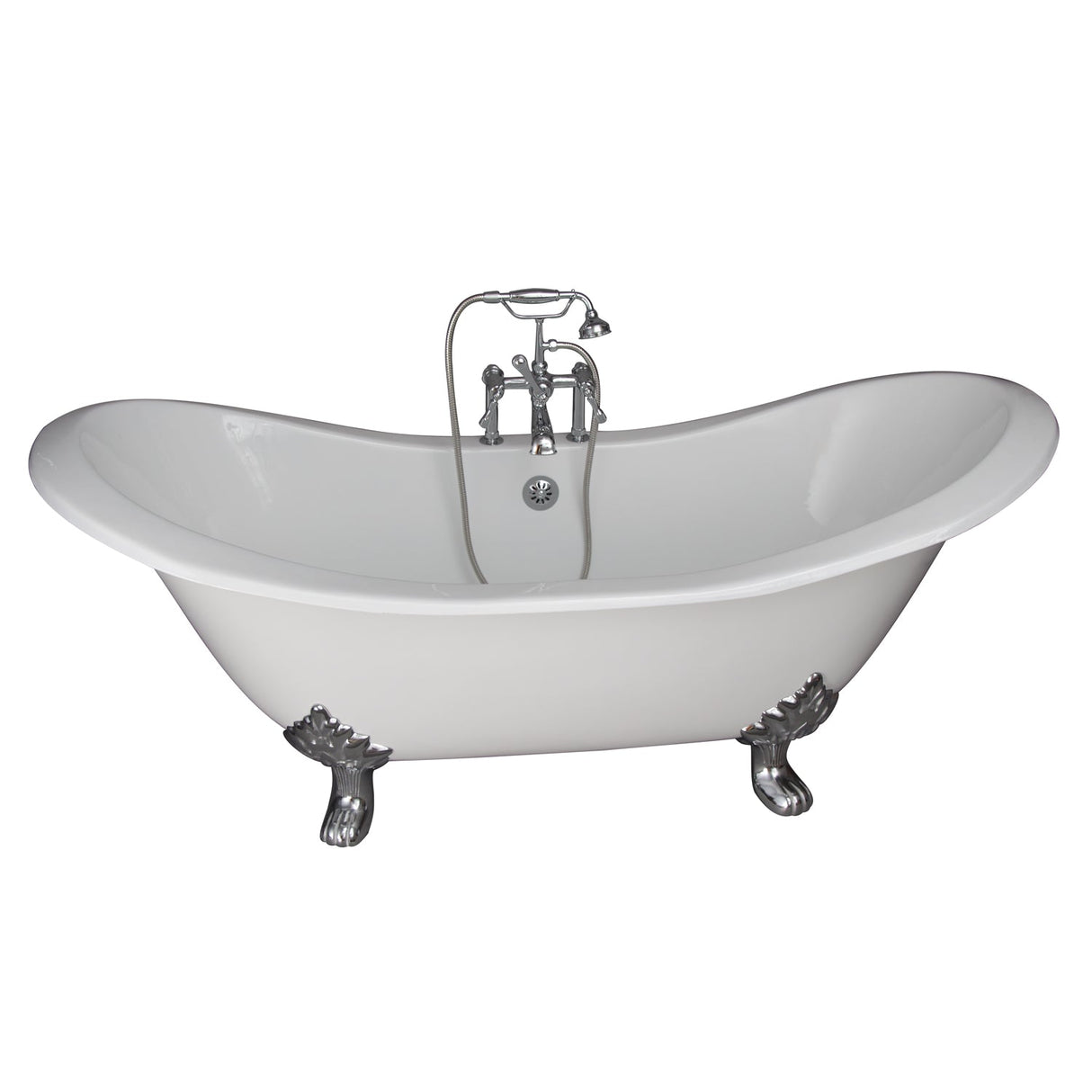 Marshall 72″ Cast Iron Double Slipper Tub Kit – Polished Chrome Accessories