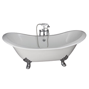 Marshall 72″ Cast Iron Double Slipper Tub Kit – Polished Chrome Accessories