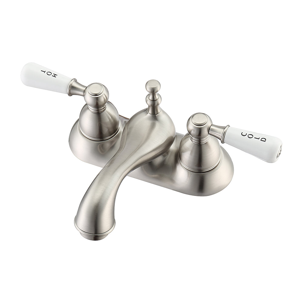 Donata 4" Centerset Lavatory Faucet with Porcelain Lever Handles