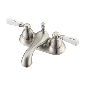 Donata 4" Centerset Lavatory Faucet with Porcelain Lever Handles